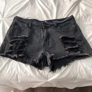 black hollister jean shorts